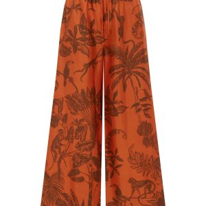 ALEMAIS monkey dance silk palazzo pant