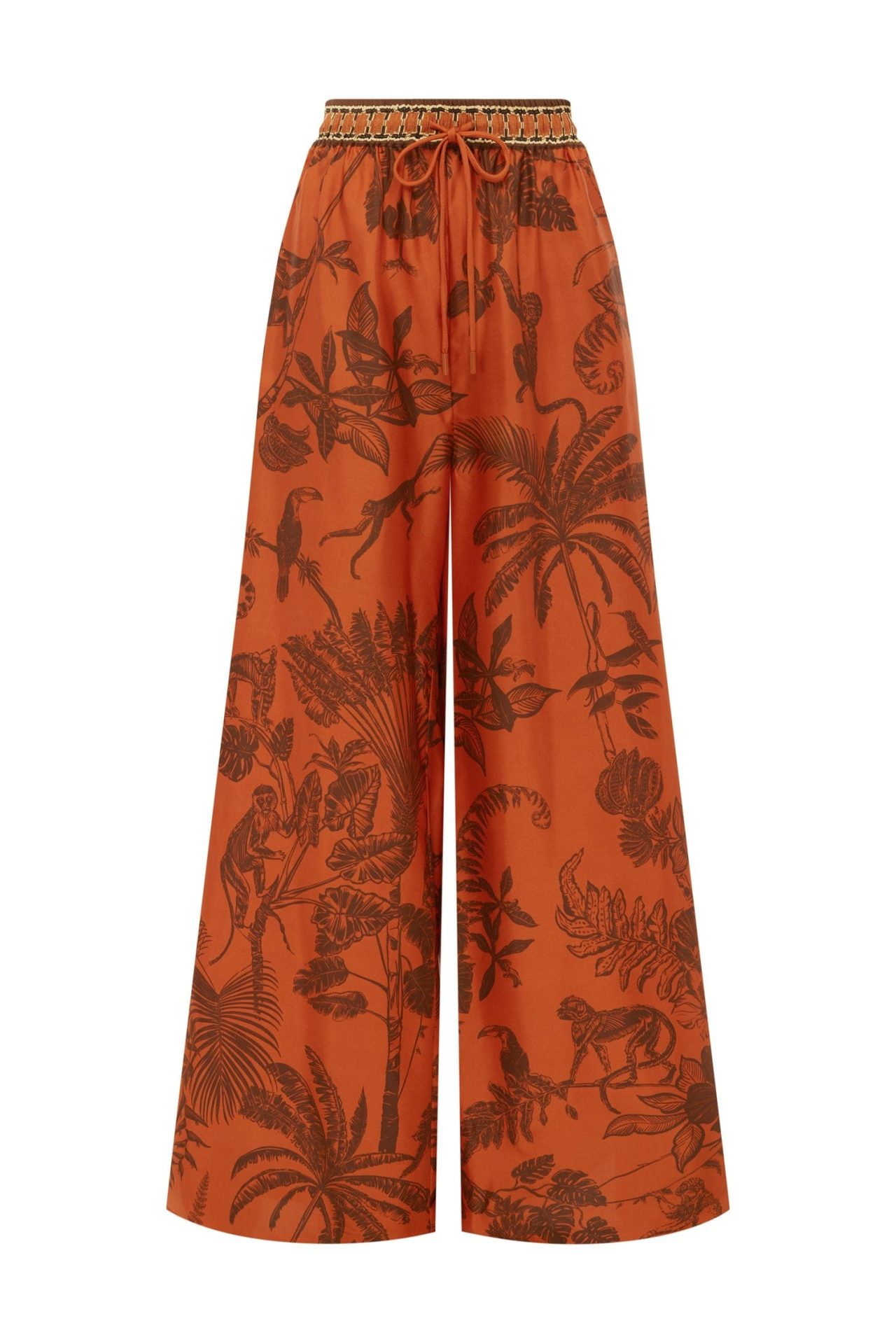 ALEMAIS monkey dance silk palazzo pant