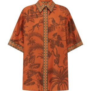 ALEMAIS monkey dance silk shirt