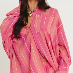 SABBI THE DON JULIO SHIRT - POP STRIPE PEACH