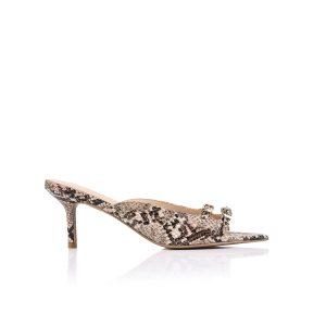 LANA WILKINSON Shannon Mule Snake-Print Leather