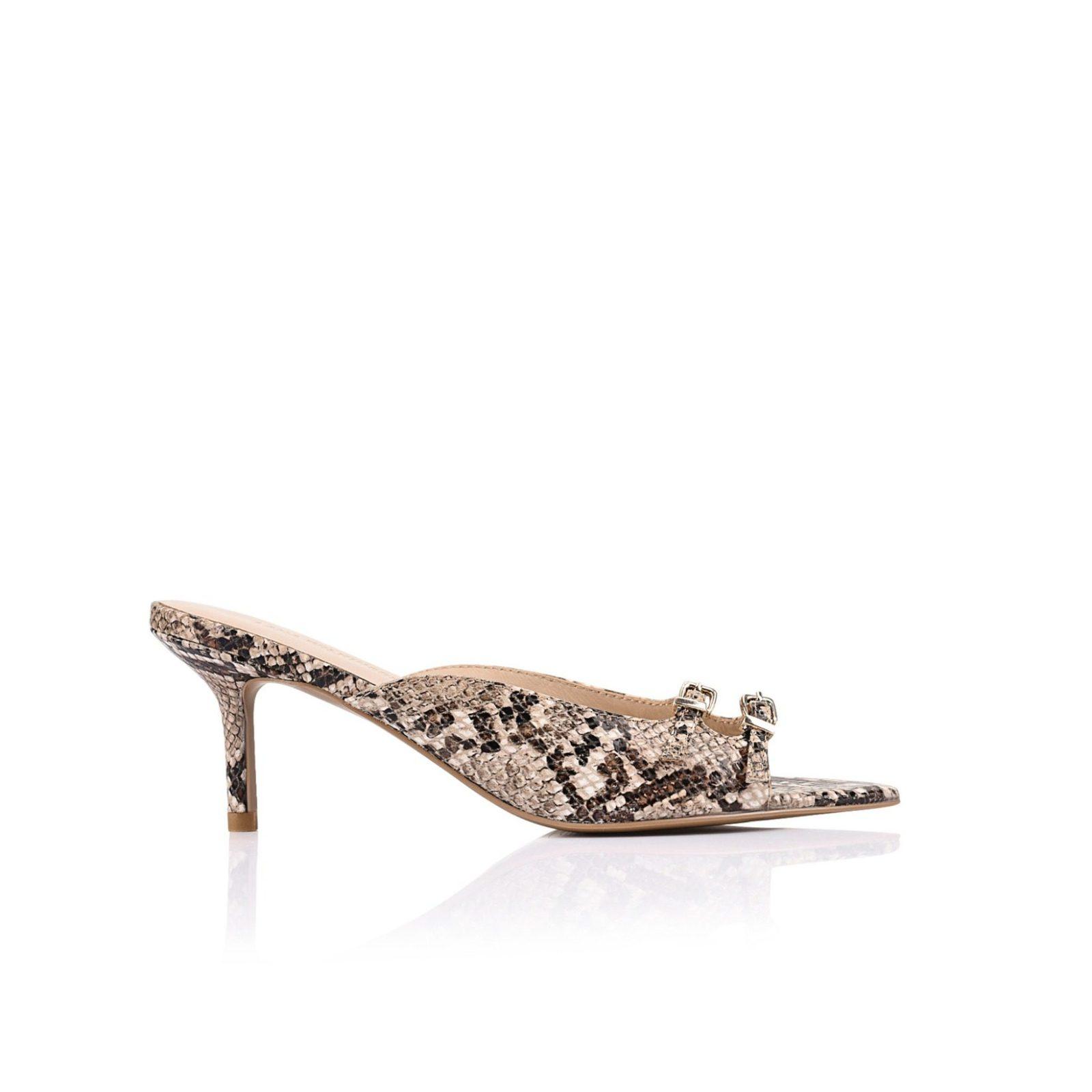 LANA WILKINSON Shannon Mule Snake-Print Leather