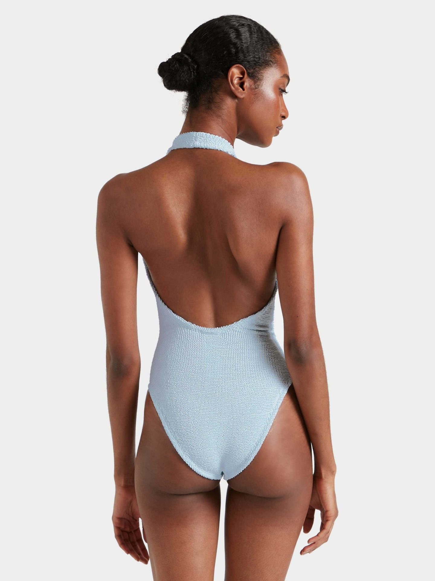 HUNZA G Mia Beaded Swim Metallic Ice Blue - Image 3