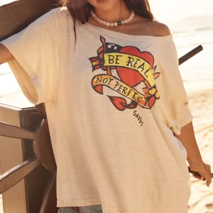 SABBI BAD TO THE BONE OFF THE SHOULDER TEE