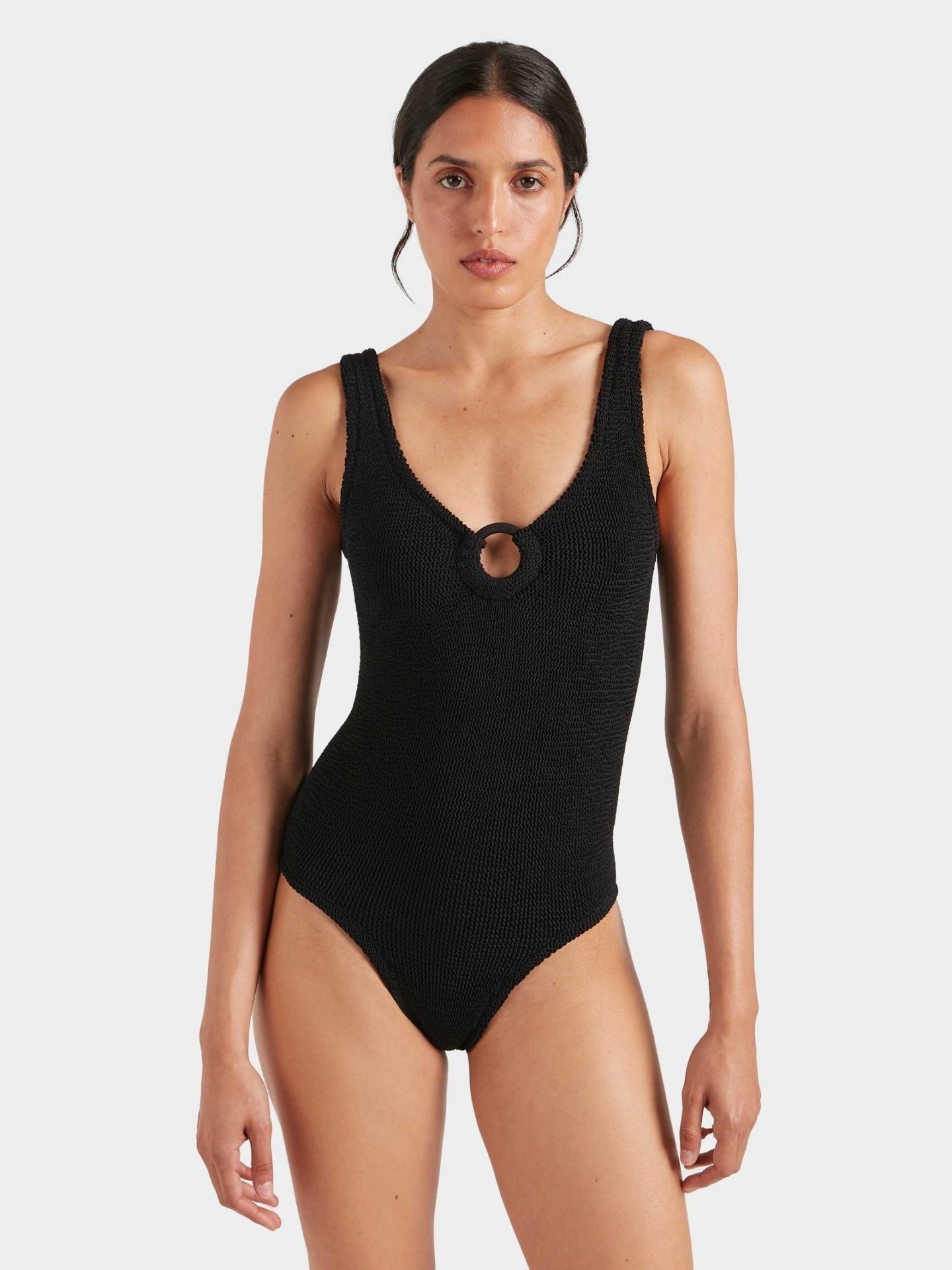 SABBI Coverage Celine Swim With Tonal Hoops Black - Image 2
