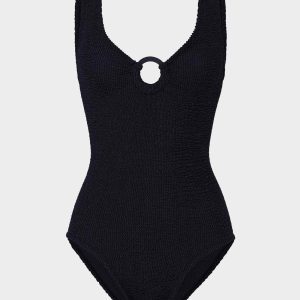 SABBI Coverage Celine Swim With Tonal Hoops Black