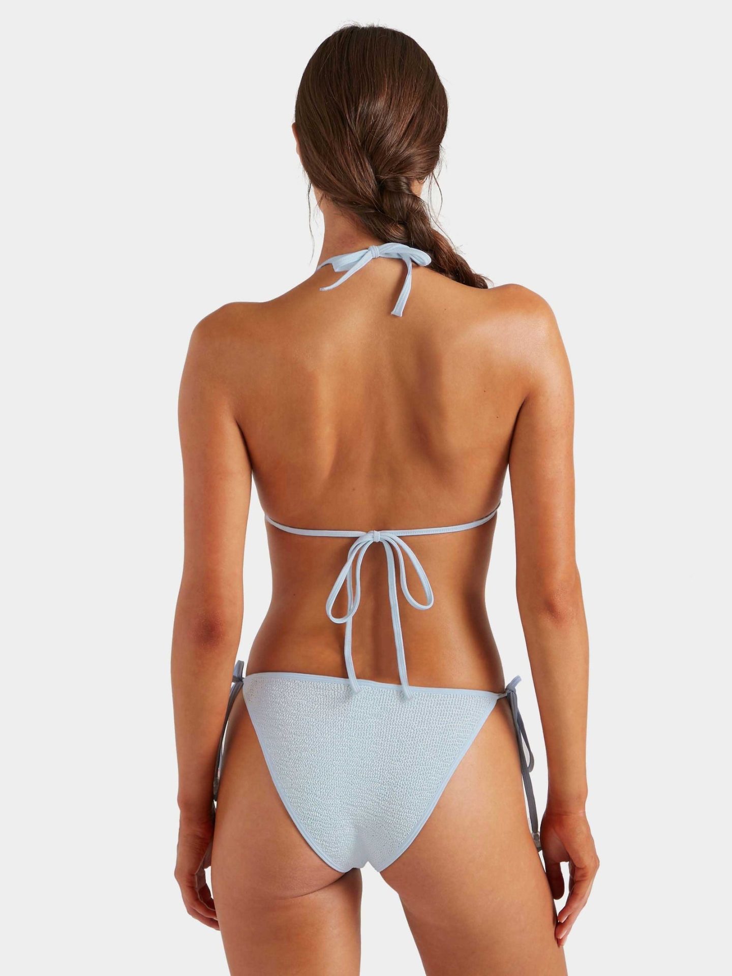 HUNZA G Gina Beaded Bikini Metallic Ice Blue - Image 3