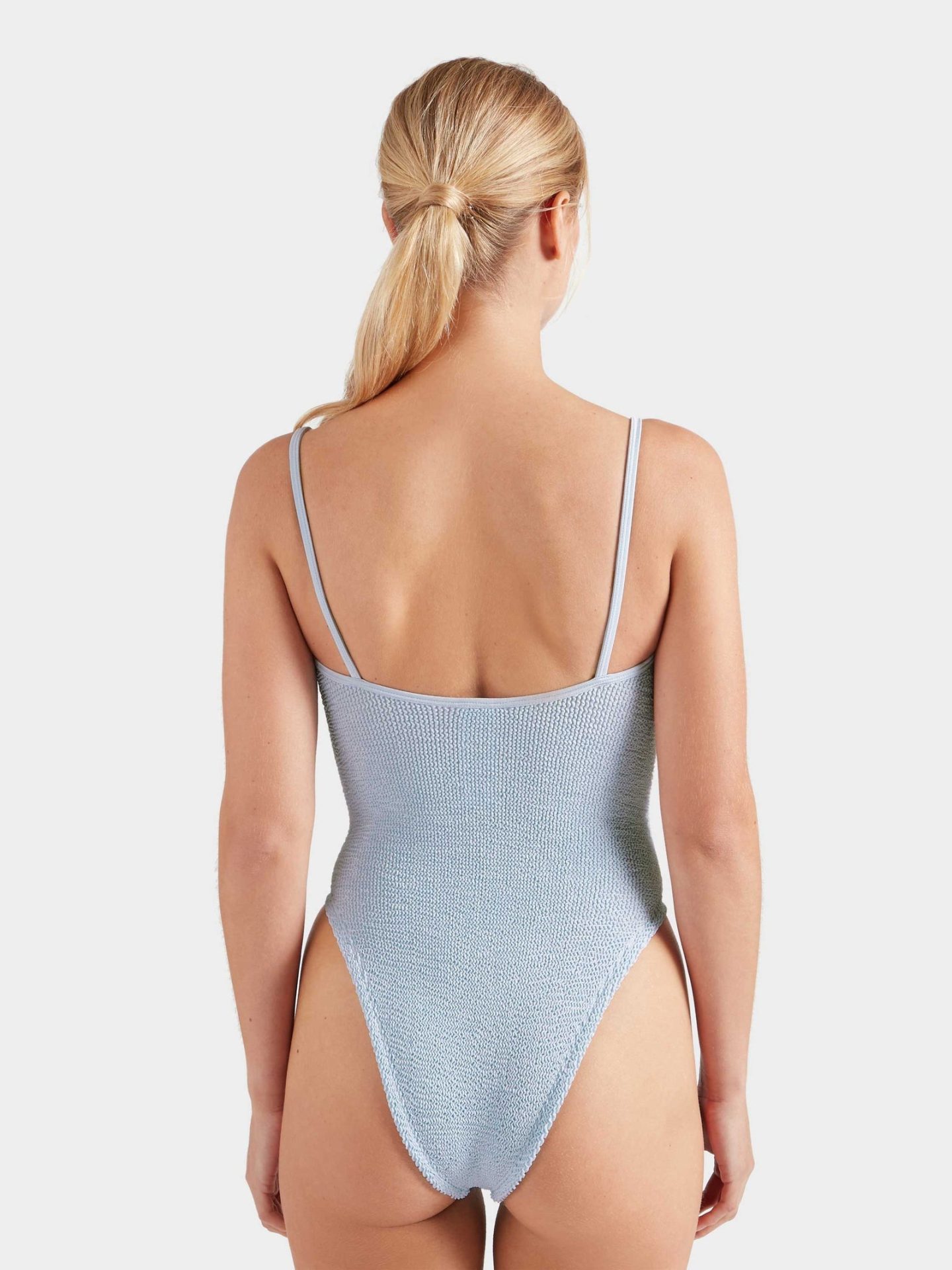 HUNZA G Mia Beaded Swim Metallic Ice Blue - Image 3