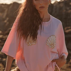SABBI THE VERY OVERSIZED SHELL TITTY TEE - LIGHT PINK