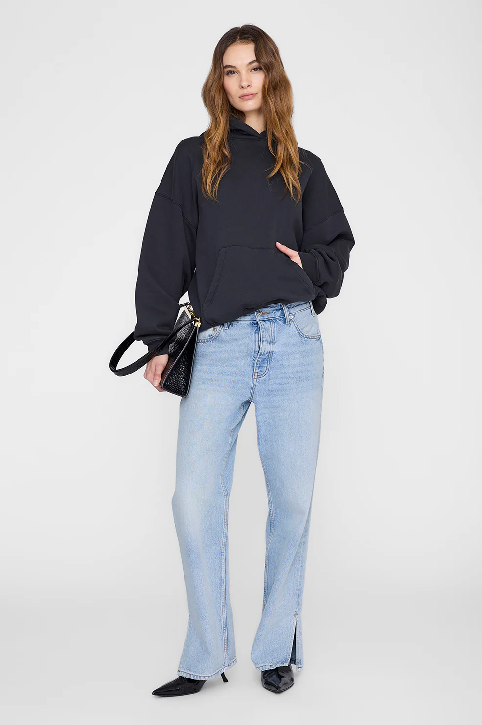 ANINE BING Harvey Sweatshirt Stencil Vintage Black - Image 3