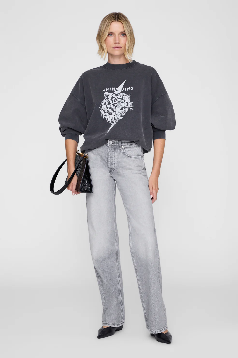 ANINE BING Miles Sweatshirt Tiger Vintage Black - Image 2