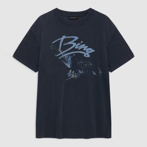 ANINE BING  Kent Tee Eagle washed black
