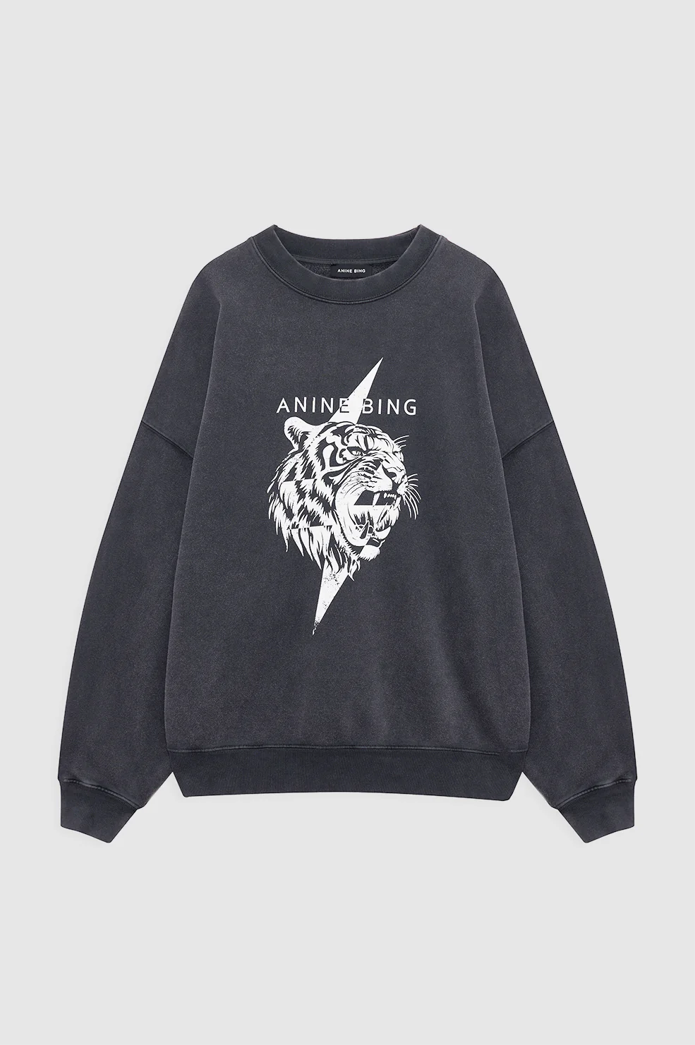 ANINE BING Miles Sweatshirt Tiger Vintage Black