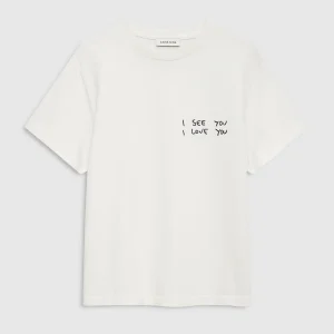 ANINE BING Shelley Tee I See You I Love You washed cream