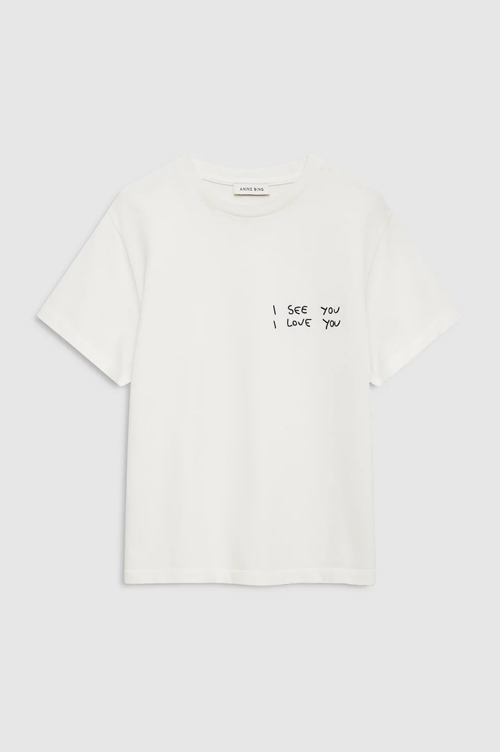 ANINE BING Shelley Tee I See You I Love You washed cream