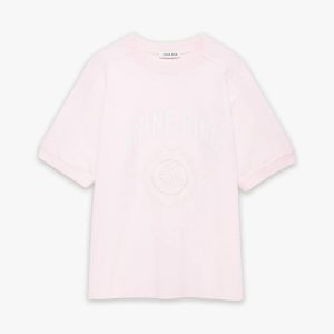 ANINE BING Jaylin Collegiate Tee in Powder Pink