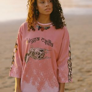 KINGA CSILLA FADED CORAL DESERT RACER TEE