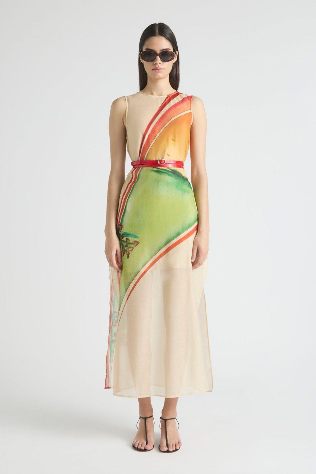 ANTIPODEAN GOLDEN BREAK BELTED MAXI DRESS SUNSET - Image 2