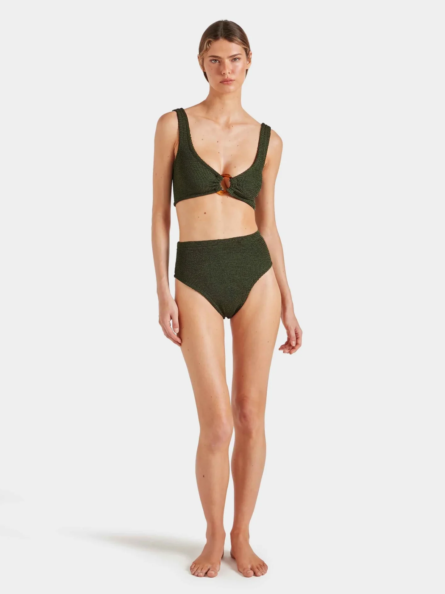 HUNZA G Nadine Bikini Metallic Khaki - Image 2