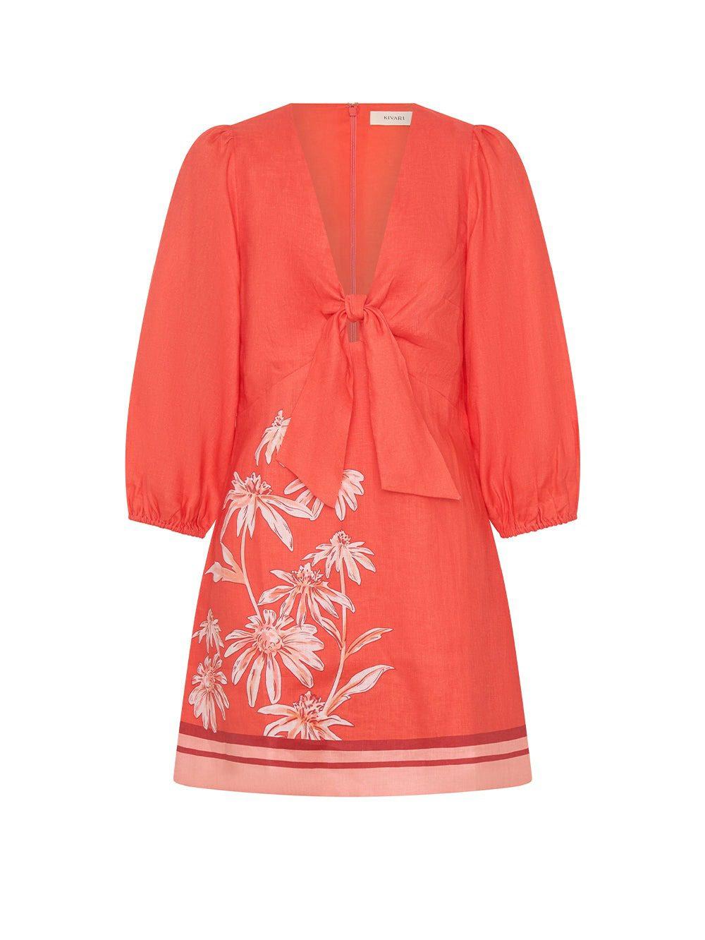 KIVARI Ruby Tie Front Mini Dress