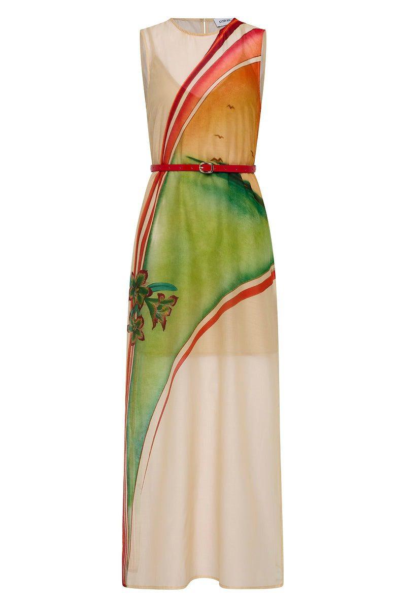 ANTIPODEAN GOLDEN BREAK BELTED MAXI DRESS SUNSET