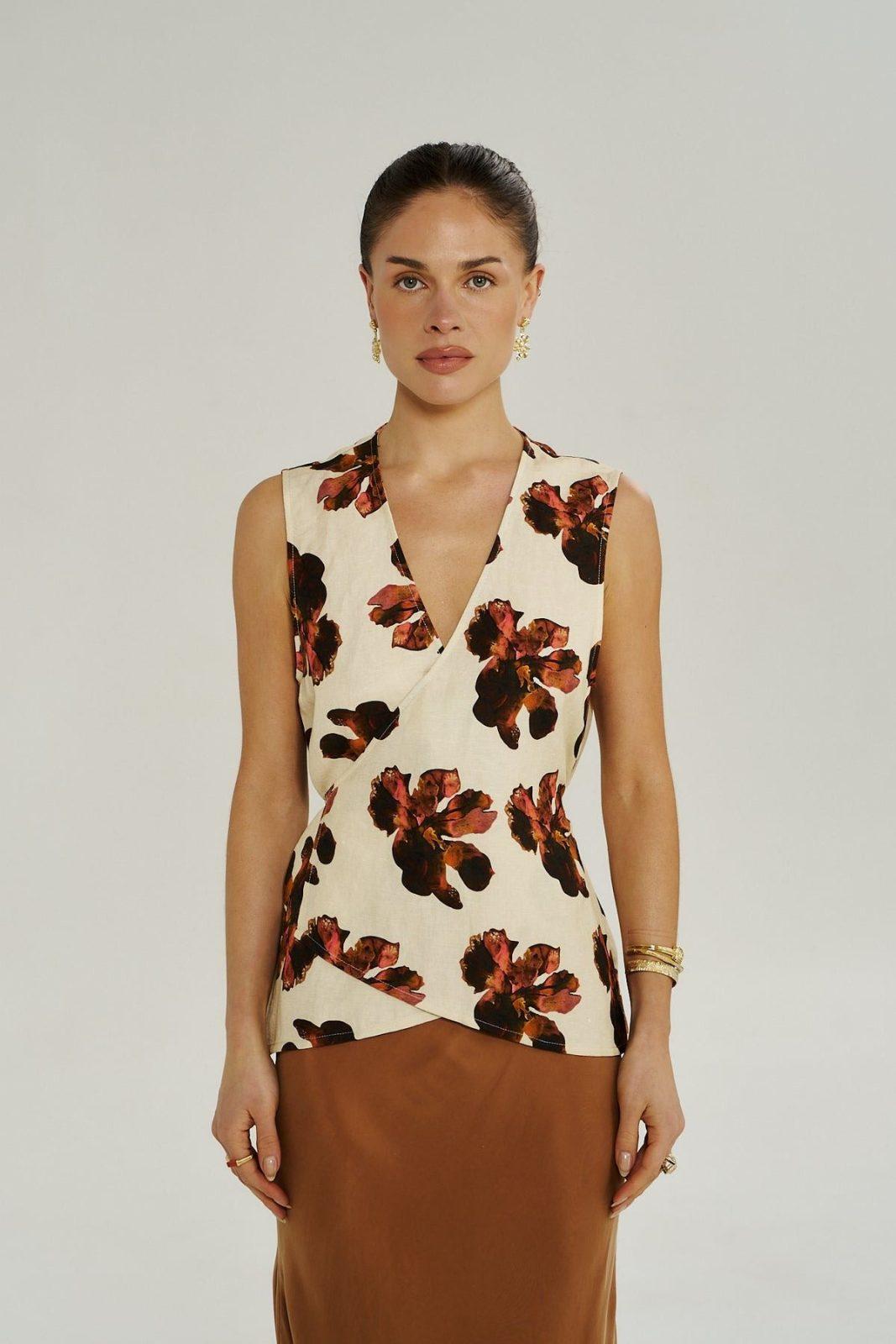 SUMMI SUMMI WRAP VEST - BUTTER FLEUR