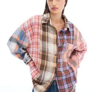 THE TALES Patchwork Check Flannel Shirt