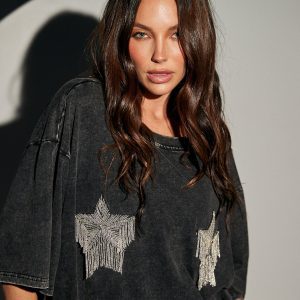 SABBI THE SPARKLE TITEE TEE - BLACK
