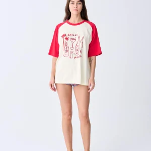 NEAR THE SEA Chilli Marg Raglan Tee