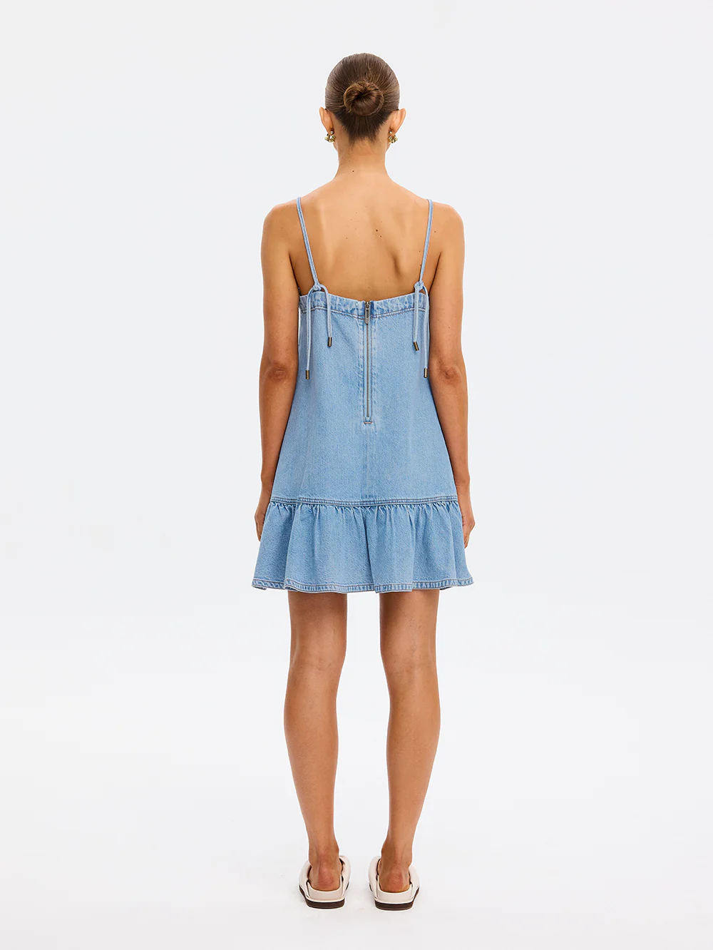 KIVARI Emilie Denim Strappy Mini Dress - Image 2