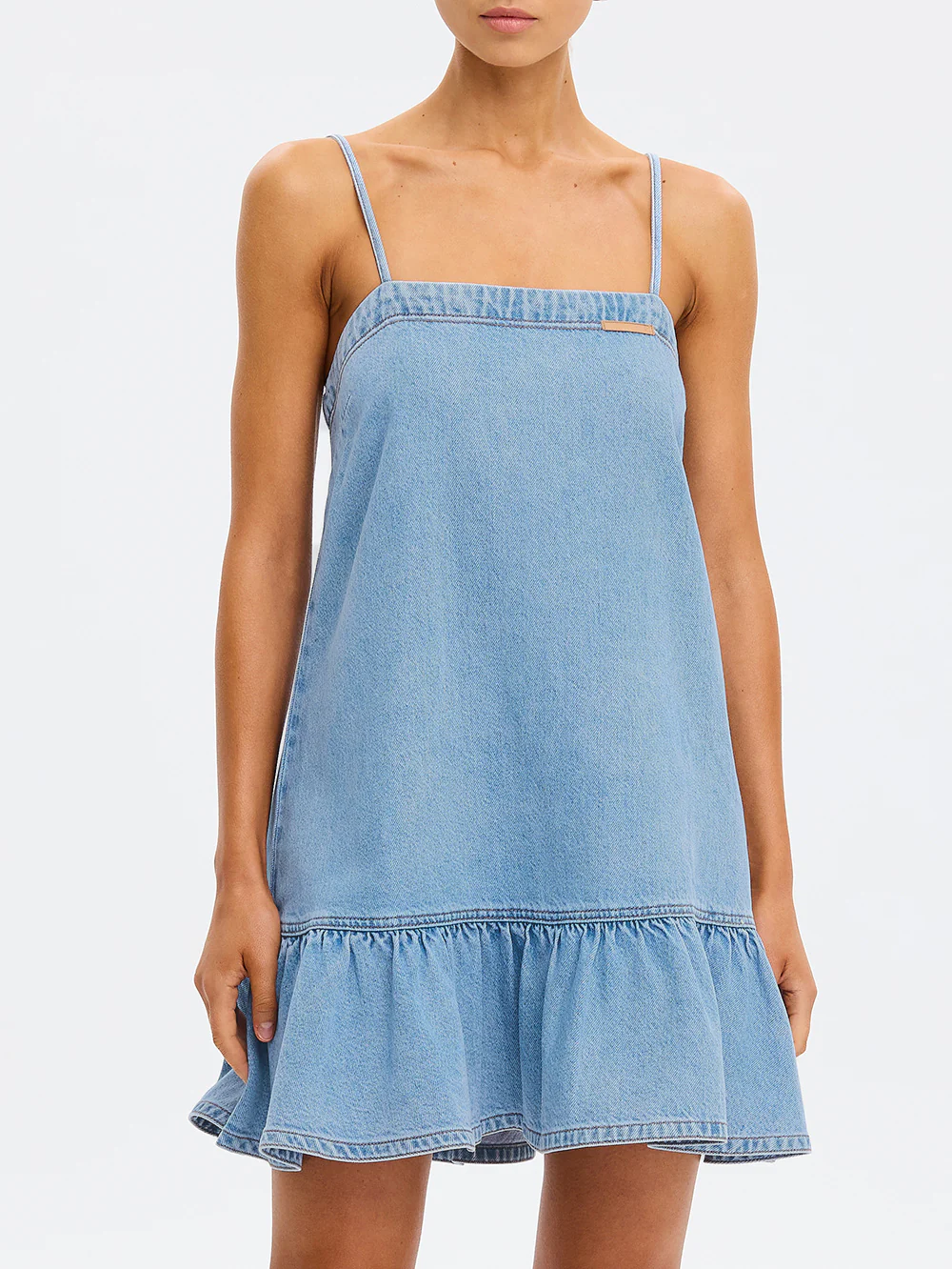 KIVARI Emilie Denim Strappy Mini Dress - Image 3