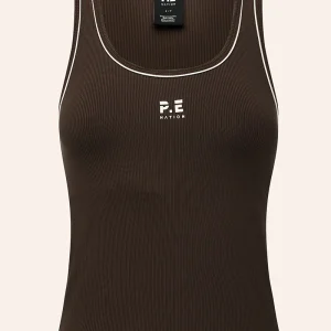 PE NATION Nexus rib tank in coffee