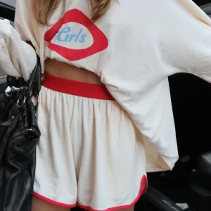 LUNA LANE The GRLS Racer Shorts - Cream