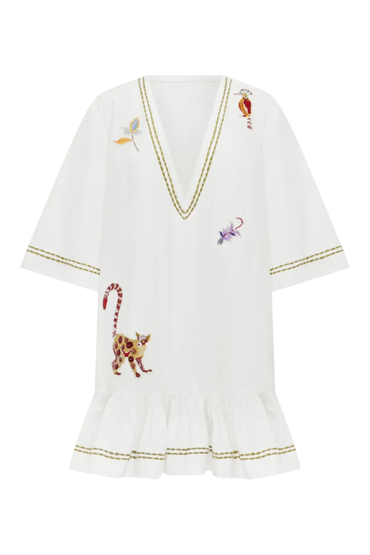 ALEMAIS camelia embellished mini dress