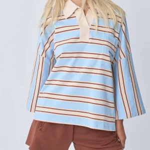 NEAR THE SEA Oversized Polo - Ocean