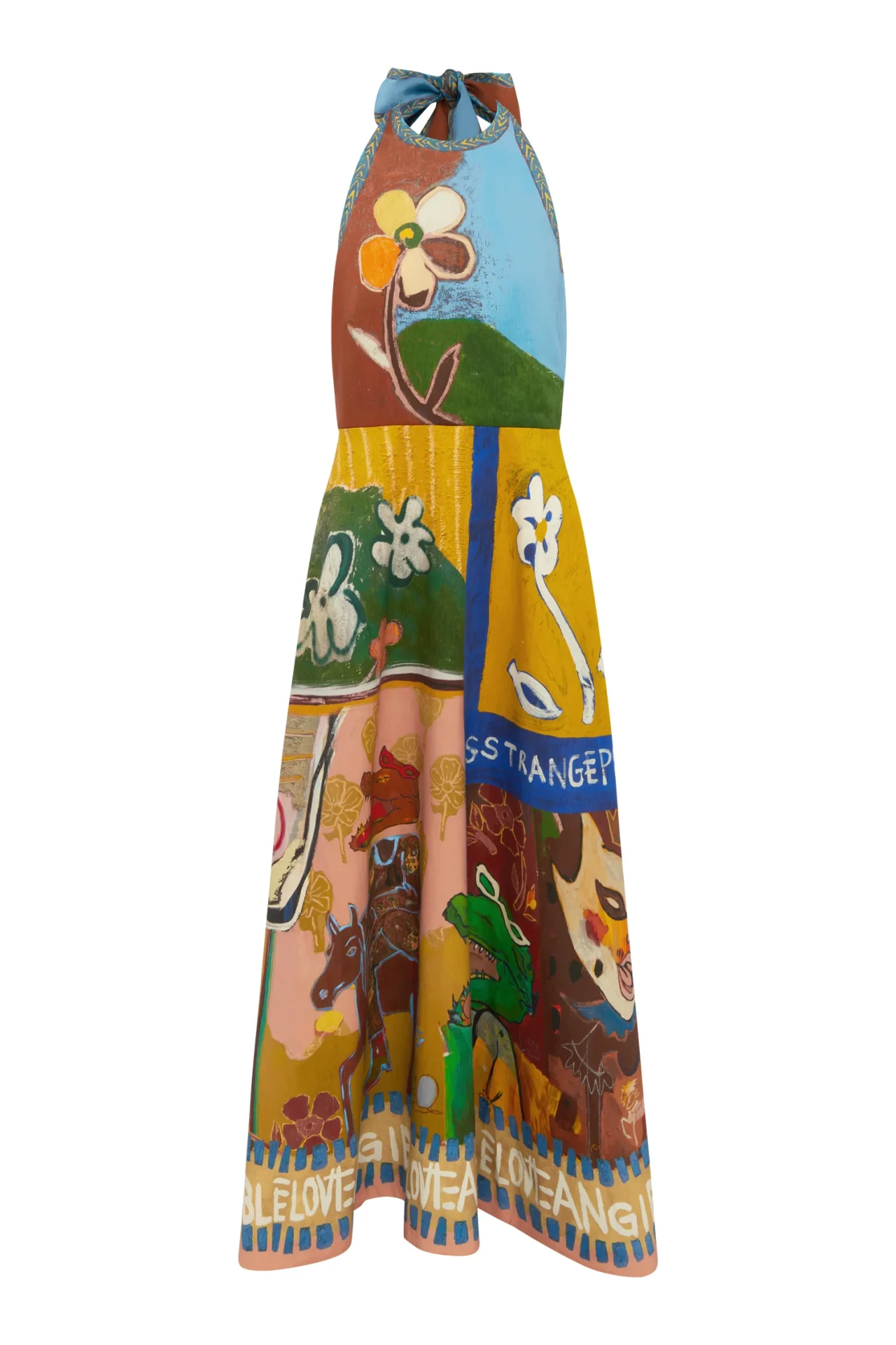 ALEMAIS mlak halter midi dress