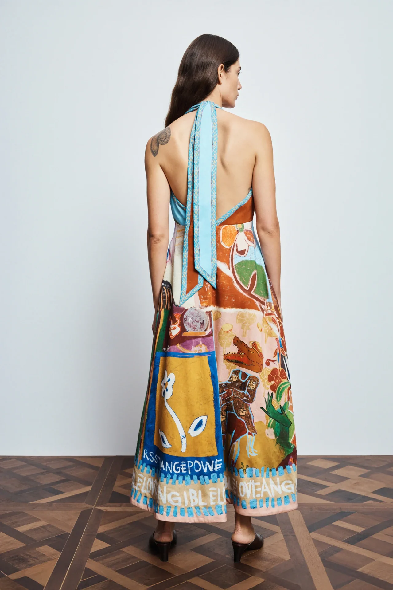 ALEMAIS mlak halter midi dress - Image 3