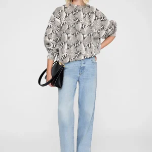 ANINE BING Miles Sweatshirt washed python