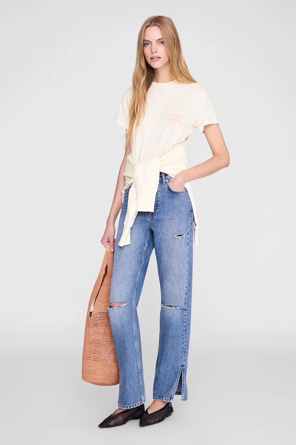 ANINE BING Shelley Tee Surfer washed buttercream - Image 3