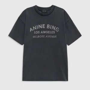 ANINE BING Cade Tee Melrose Stencil washed black