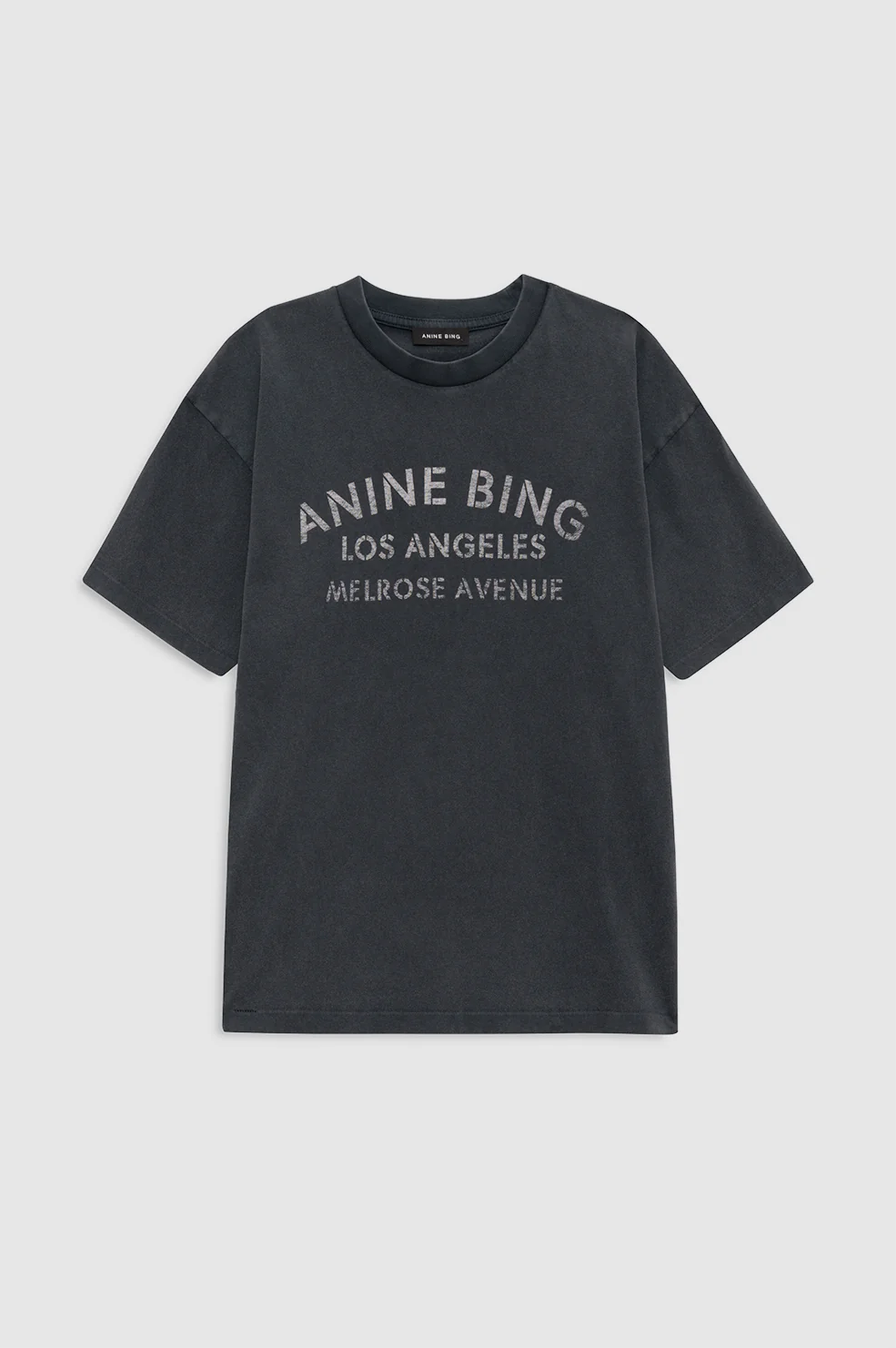 ANINE BING Cade Tee Melrose Stencil washed black