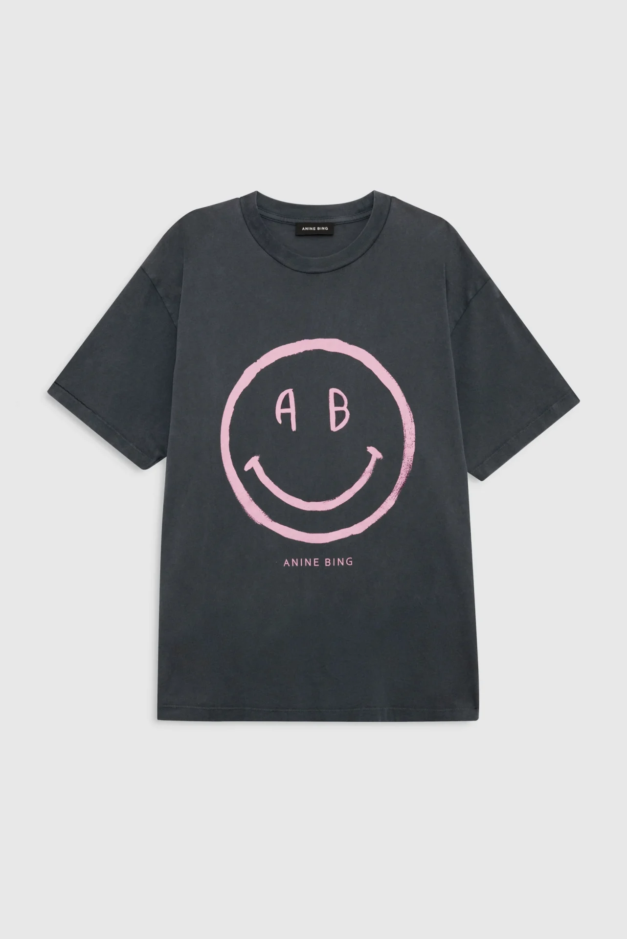 ANINE BING Cade Tee Smiley Washed Grey