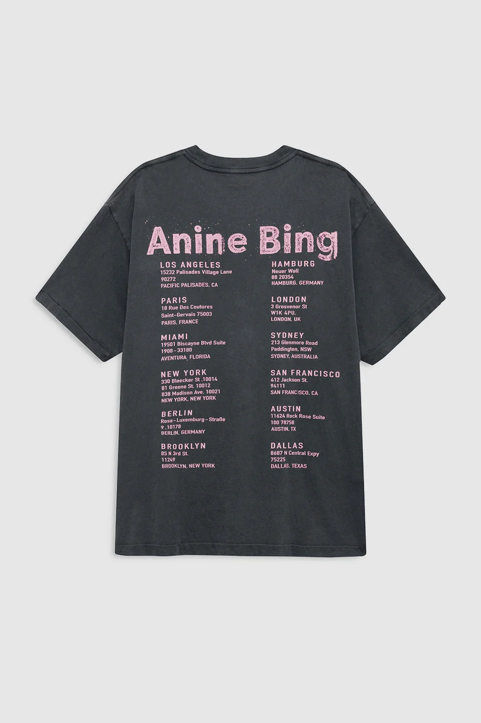ANINE BING Cade Tee Smiley Washed Grey - Image 2
