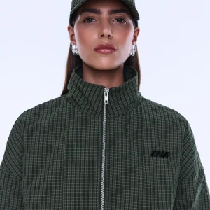ENA PELLY FALLON CHECK CAP OLIVE CHECK