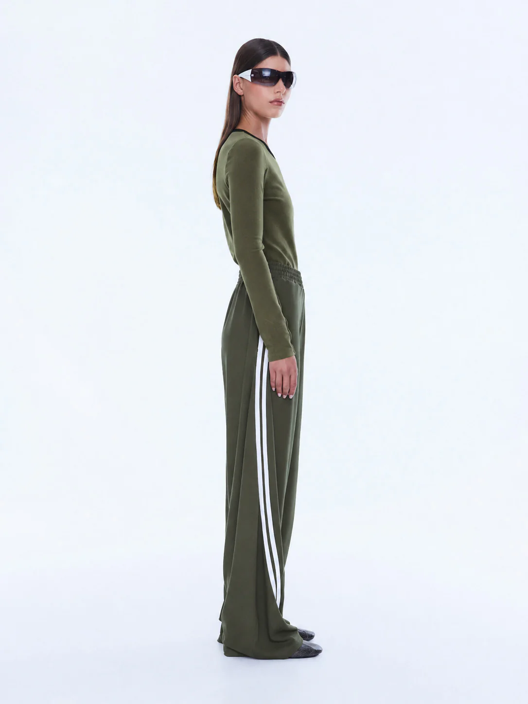 ENA PELLY VALENTINA STRIPE PANT OLIVE - Image 2