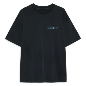 Anine Bing Cade Tee Palms Washed Black