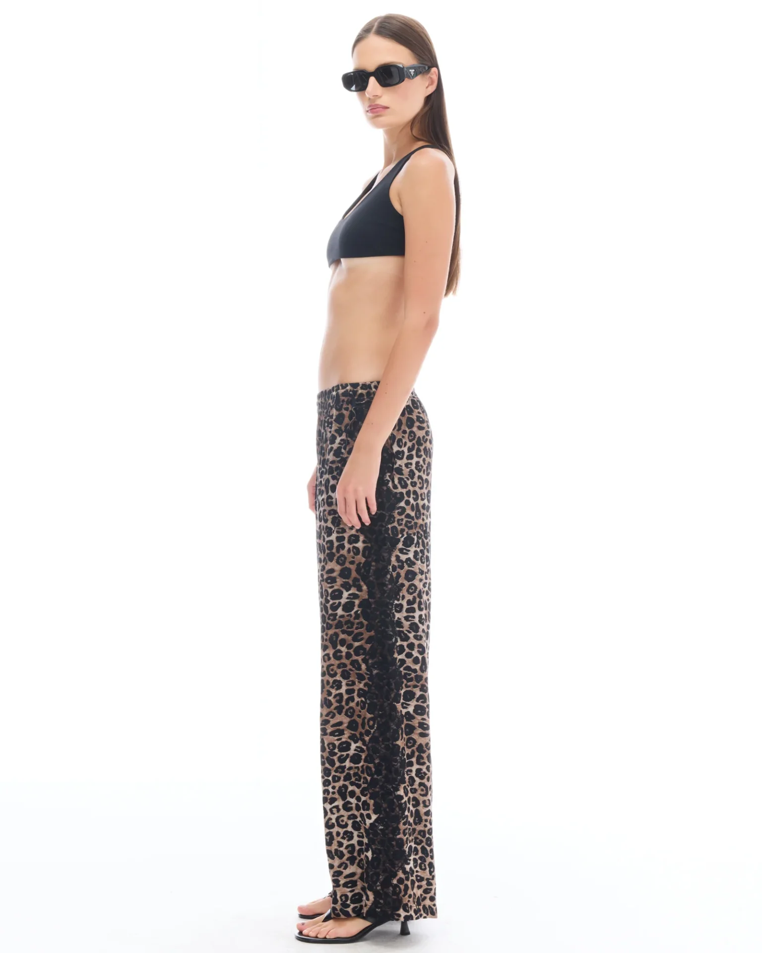 THE TALES Animal Tuxedo Lace Wide Leg Pants - Image 2