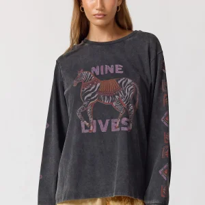 NINE LIVES BAZAAR  Mirage Long Sleeve Tee - Noir
