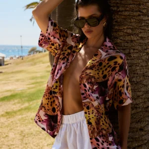 SUMMI SUMMI BUTTON UP SS SHIRT - ORCHID