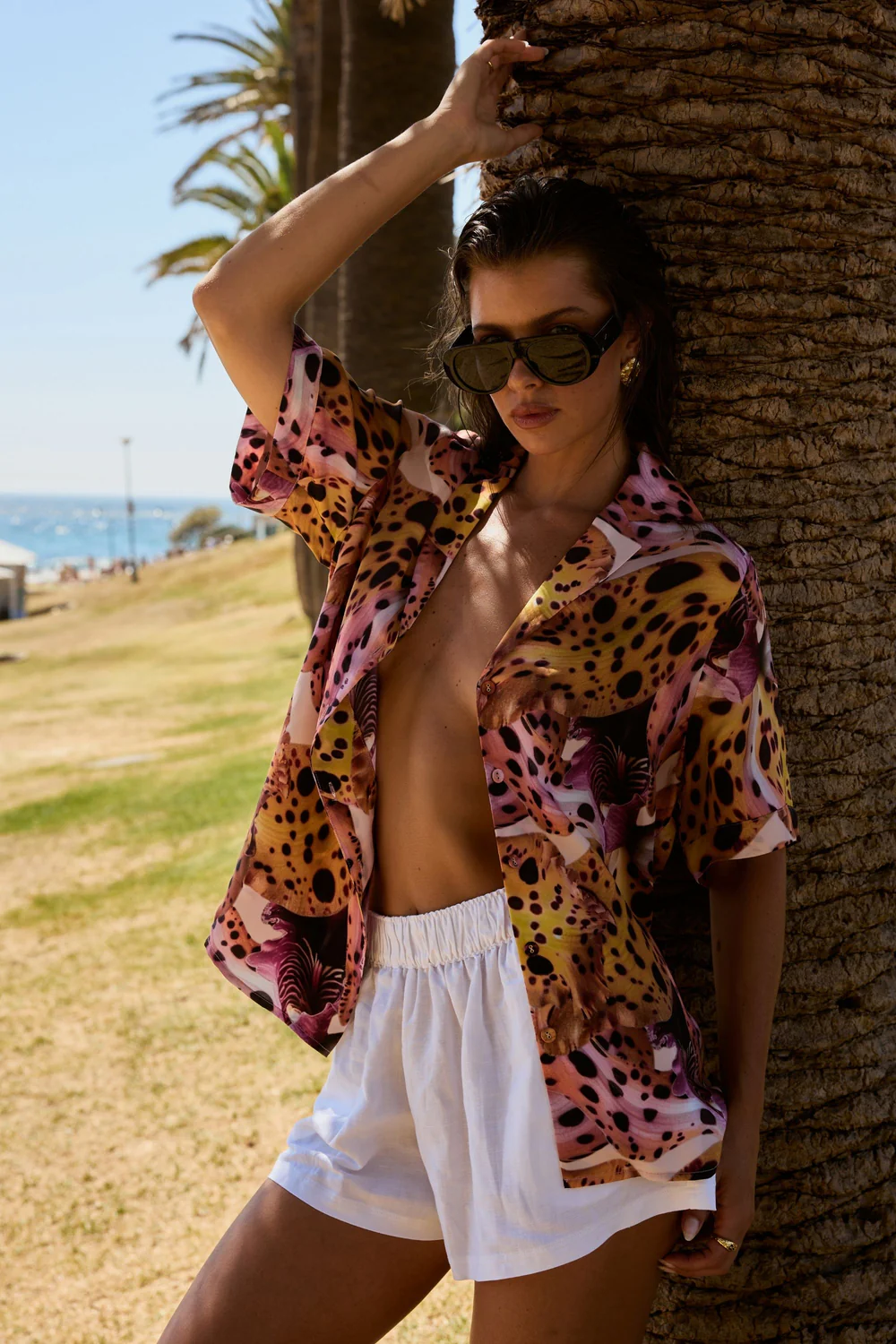 SUMMI SUMMI BUTTON UP SS SHIRT - ORCHID